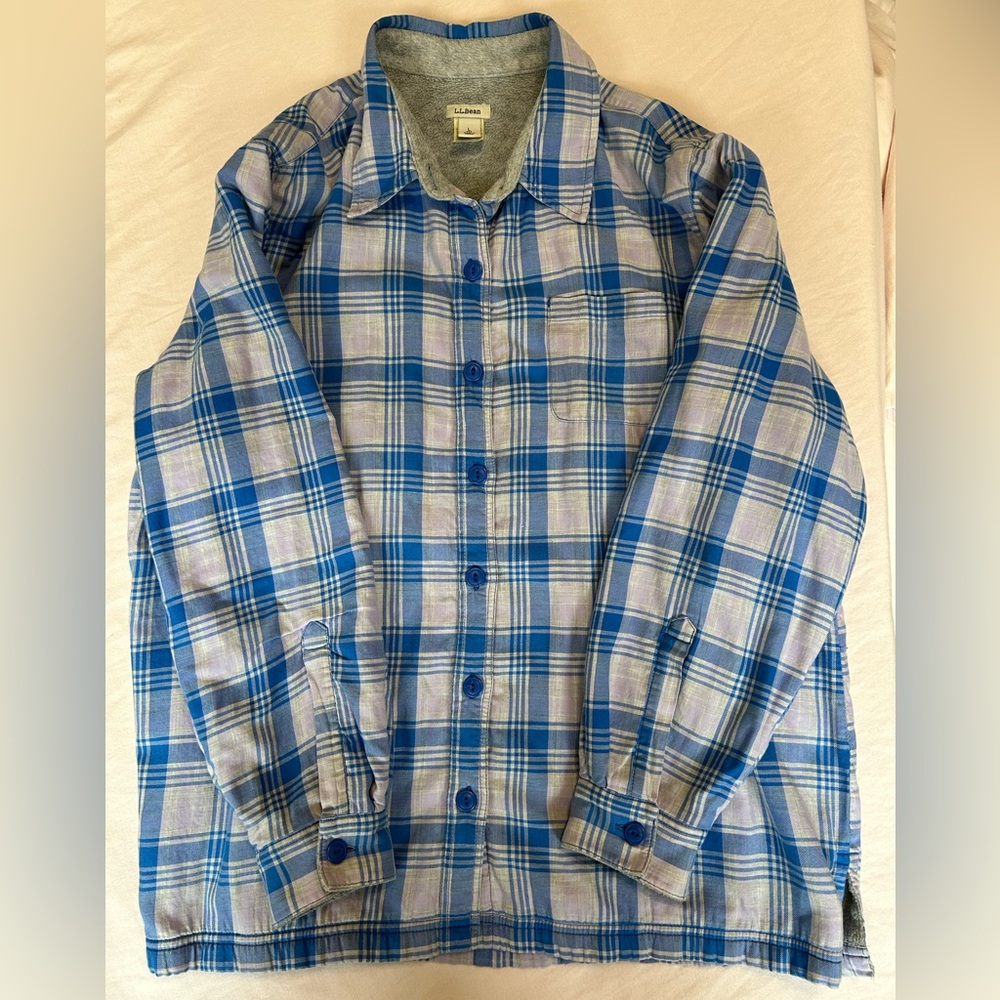 LL Bean Fleece Lined Flannel “Shacket”